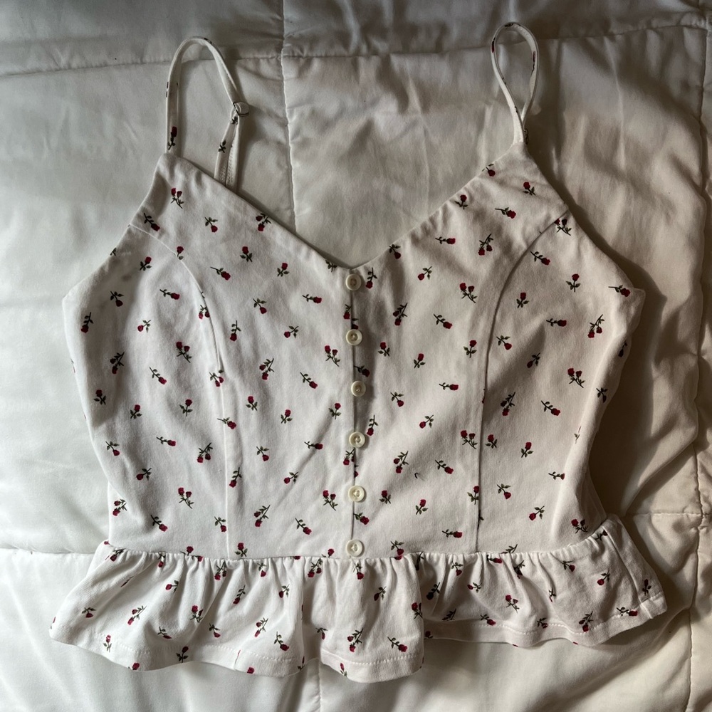 Forever 21 cropped rose tank top